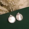 Boucles d'oreilles en perles d'eau douce naturelles haut de gamme S925 en argent pur Anti-allergie Lady's Earails Forme d'oreille de blé Livraison gratuite Circulaire de tennis