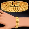 Wholesale-Bracelet女性ジュエリー12mm Pulseira男性マスカリントレンディゴールドカラーチャンキーチェーンリンクブレスレット卸売Bileklikブレスレット