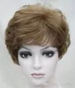 Parrucca per capelli Parrucca sintetica per donna da donna riccia corta castano dorato chiaro misto