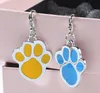 Portachiavi nuovo gatto domestico del cane di marca di nome della carta di identificazione portachiavi Puppy Paw Print supporto chiave a sospensione all'ingrosso Dog Tag 8 colori