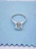 Klassisk 6 Persion Set White 9k, 14k, 18K Gold Moissanite Engagement Wedding Ring med certifikat