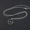 20st / Lot Wave Necklace Charms Pendant Beach Surfer Smycken för Kvinnor Ocean Wave Charm Choker Halsbandskrage