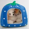 grossist gratis frakt mjuk bomull söt jordgubb stil mångsidig husdjur hund katt hus nest yurt