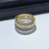 Vecalon classique promesse bague or blanc rempli de diamants cz pierre fiançailles bague de mariage anneaux pour femmes hommes fête bijoux cadeau