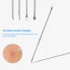 5pcs en acier inoxydable Comedone Remover aiguille d'aiguille imperméable Pimple Acné Extracteur Face Clean Tool7694347