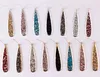 Fashion- Rainbow Crystal Pave Long Teardrop Earrings for Women Classic Rhinestones Arrowhead Statement Drop Jewelry