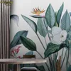 Beibehang-papel tapiz 3d personalizado, mural nórdico pintado a mano, fondo de flores y pájaros de plantas tropicales medievales pequeñas y frescas