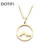 2021 DOTIFI collier en acier inoxydable pour femmes homme montagne colline or et argent couleur pendentif bijoux de fiançailles