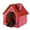 Animal de estimação Casa Vermelha Red Dobrável Dobrável Parte Top Dog House Ninho Portátil Dobrável Cão Cama Cama Cachorro Cachorro Pet Pet Supplies WX9-1875