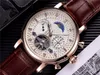 Neue Luxus -Designer Schweizer Uhr Leder Mond Phase Uhr Automatische Männer Armbandwatch Mens Maschinenstahl Uhren Relogio Maskulino 7110599