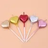 50 sztuk / partia Heart Shape Candle Love Candles Mini Świeca Urodziny Ciasto Decor Candles Walentynki Dekoracja 5 Kolory Hurtownie DBC BH2694