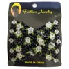 Vintage juwelenbesetzter Perlen-elastischer Stretch-Rosenblumen-Bogen-Glasperlen-Manschetten-Doppeleinsatz-Clips für Kopfbedeckung, magischer Haarkamm