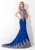 Sexy Sheer Lace Mermaid Long Prom Dresses under 60 Elegant Royal Blue Black Evening Party Dresses Vestido de Festa Longo CPS234