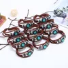 Браслеты из кожи ручной работы 12 созвездие зодиака дизайн Wax веревочка цепь браслетов привязки кнопки винтажный браслет для женщин мужчины