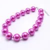 Atacado Sólido colorido menina miúdo Chunky Beads Colar brilhante pérola Bubblegum Chunky Beads Colar Jóias Para Crianças