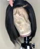 Frente do laço perucas de cabelo humano para preto feminino curto bob peruca natrual pré arrancado nós descorados peruca de renda reta meio part2416473