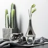 Nordic Glass Vase Creative Silver Gradient Dried Flower Vase Desktop Ornaments Home Decoration Fun Gifts Plants Pots Furnishing T200617