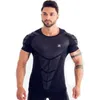 Fashion-Compression Szybki Suchy T-Shirt Mężczyźni Running Sport Chuda Krótka Koszula Koszula Mężczyzna Gym Fitness Kulturystyka Trening Black Tops Odzież