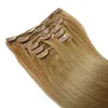 clip in 100 human hair extensions braziliaanse maagdelijk haar steil golf clip in haar 100g met 5 clips