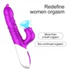 2020 nuevo consolador vibrador doble lengua lamiendo giro telescópico punto G estimulador de clítoris erótico adultos juguetes sexuales para mujeres vaginales Y200422