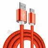 2a 1m 1,5 m 2m 3m legering Nylon flätad tyg USB -typ C -mikrokablar för Samsung S6 S7 S8 S9 S10 Obs 8 9 10 HTC