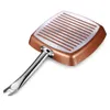 Non-stick Copper Frying Square Grill Pan Skillet with Ceramic Coating Induction Cooker Safe