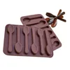 6 trous cuillère forme chocolat moules antiadhésifs silicone bricolage décoration de gâteau moules gelée glace cuisson moule 3D bonbons moule outils DBC BH3775