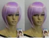 LIVRAISON GRATUITE + + Charmant court violet clair soigné fille droite cosplay cheveux pleine perruque / wigsCosplay Party Anime Hair Wig