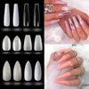 Long Short Stiletto Coffin Fake Nails 500pcs / Bag White Natural Beige Clear Nail Tips Tryck på Nail Full Cover / Half Cover