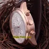 Novo 43mm Edição Limitada Cronógrafo Mostrador Marrom IW387805 Miyota Quartz Mens Watch Cronógrafo Em Ouro Rosa Pulseira de Couro Relógios Watch_zone