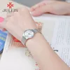 JULIUS Fashion Casual Luxury Watch Top Brand Logo Men's Watch Silver Black Ultra Thin Mesh Full Steel Quartz Waterproof JA-577