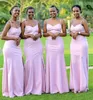 Sexig afrikansk rosa sjöjungfru brudtärna klänningar västra landet bröllop trädgårdsspiga för hedersklänningar