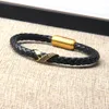 Bracelets en cuir véritable pour hommes et femmes, 10 pièces, vente en gros, noir Cz Infinity, bijoux en acier inoxydable pour amoureux