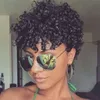 Parrucca corta Sassy Curl Pixie Cut parrucca riccia crespa Bob capelli umani per le donne Remy brasiliana 150% densità completa2845