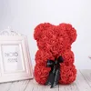 Artificiale Rosa Bear 25cm Fatti a mano Flower Teddy Bear Bambini Gift Party Creativo Fai da te decorazione della casa Decorazione della gommapiuma