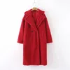 Fionto Winter Women Women Lamb Wool Coat Luxury Long Faux Fur Fur Coat Lorouse Loose Fapel Overdal