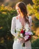 2019 Fabuleux Modeste Bohème A-ligne Dentelle Robe De Mariée Vintage Princesse Col En V Manches Longues Pays Style Robe De Mariée Sur Mesure Plus Siz