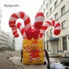 6m High Large Colorful Inflatable Christmas Candy Cane Gift Box For Shopping Mall Christmas Promotion Event