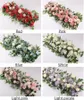 Gehobene Kunstseide-Pfingstrosen-Rosen-Blumenreihen-Arrangementzubehör für Hochzeitsbogen-Hintergrund-Mittelstücke DIY-Zubehör