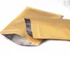 100 pcs / lote 15 * 21cm papel kraft doypack bolsa de correr com alumínio folha de comida de comida de chá de café Saco de zíper