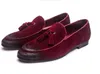 Hot Sale Retro Tassel Mens Casual Flats Mode Designer Äkta Läder Loafers Man Business Oxfords Klänning Skor Stor storlek 37-46