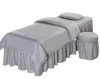 4 pièces de haute qualité Salon de beauté ensembles de literie Massage Spa linge de lit épais draps couvre-lit taie d'oreiller rayée housse de couette ensemble 1277638