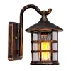 Rustic Iron Waterproof LED Outdoor Wall Lamp Vintage Kerosene Lantern Street Light Industrial Wall Sconce For Bar Coffee Shop