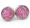 Partihandel - Drusy stud örhängen 17 färger Rock lava kristall geometri sten örhängen smycken för kvinnor flicka brithday julklapp 12mm