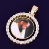 قلادة على شكل ميداليات على الوجهين قابلة للدوران حسب الطلب مصنوعة من الزركون سلسلة الارتباط الكوبي مجوهرات الهيب هوب للرجال 2x1.65 بوصة