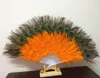 14,57" (37cm) Peacock Fan en plastique Portées plume pour Fan Dance Party Costume décoratif Handheld pliant Fan option multi-couleurs
