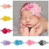 24 pezzi fascia per capelli con strass per bambini/copricapo di fiori di perle/accessori per capelli elastici per bambina