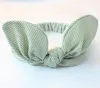 Baby Girl Headband Bunny уши повязка на голову полосатая клетчатая клетчатая точка, группа для волос тюрбан дети эластичные девушки узлы повязки волос аксессуары для волос BT4966