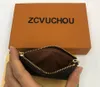 Moda de alta calidad 4 colores KEY POUCH monedero Damier cuero sostiene mujeres clásicas hombres titular pequeña cremallera Carteras clave con bo213K