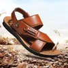 Sandálias Homens Verão Praia Slip On Sapatos de Viagem Couro Genuíno Casual Tamanho Grande 48 Masculino1